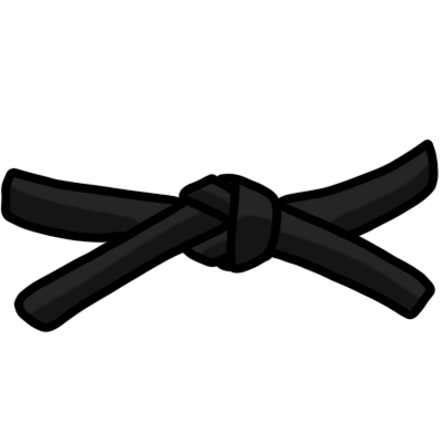 a martial arts black belt, based on art by Wikimedia user Edgouno.